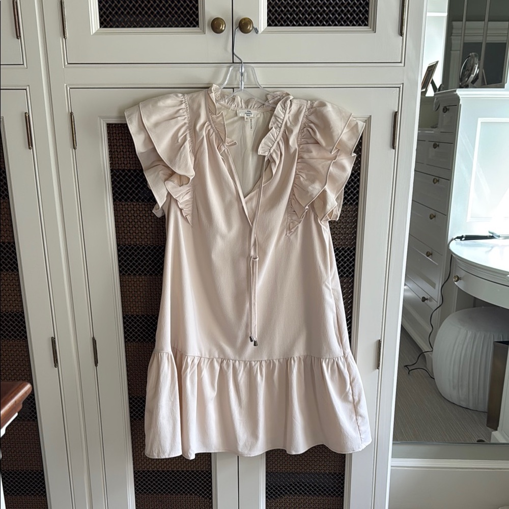Entro Soft Beige Ruffled Dress